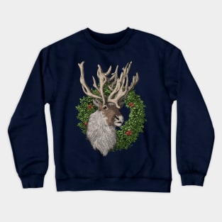 Reindeer with Wreath Crewneck Sweatshirt